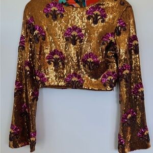 La DoubleJ.  Sequin crop top.